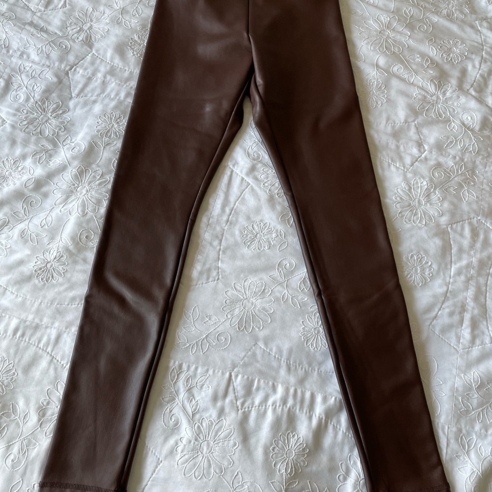 Hollister Chocolate Faux Leather Pants